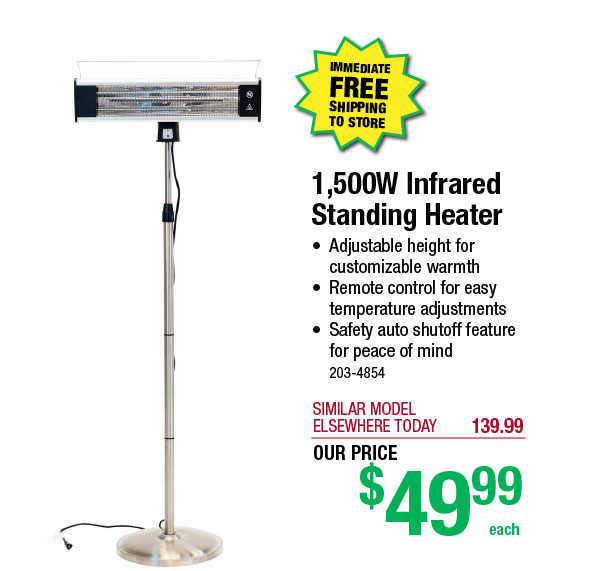 1,500W Infrared Standing Heater