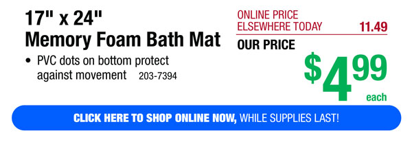 17" x 24" Memory Foam Bath Mat - ONLY $4.99!