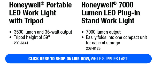 Honeywell® 7000 Lumen LED Plug-In Stand Work Light