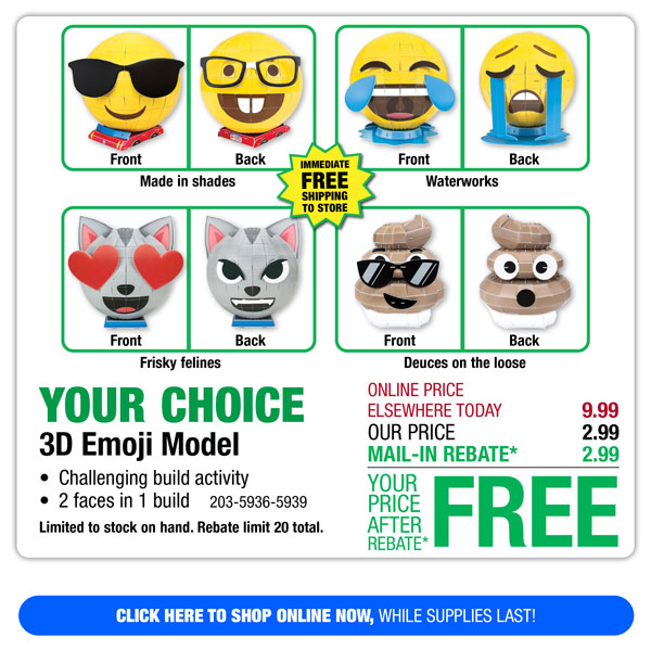 3D Emoji Model - FREE After Rebate*!