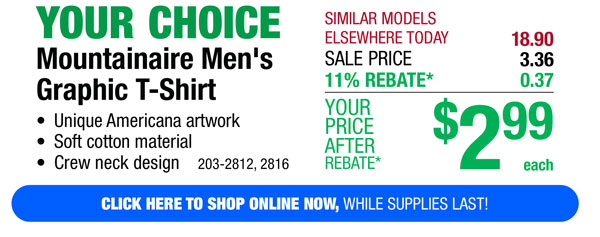 Mountainaire Men's Graphic T-Shirt- ONLY $2.99 After Rebate*!