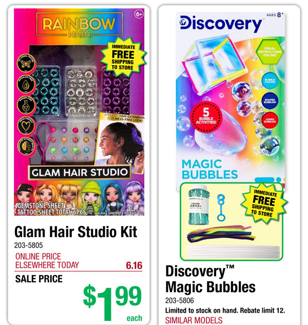 Glam Hair Studio Kit - ONLY $1.99! Discovery™ Magic Bubbles - ONLY $1.99 After Rebate*!