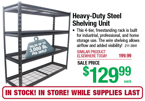 Heavy-Duty Steel Shelving Unit