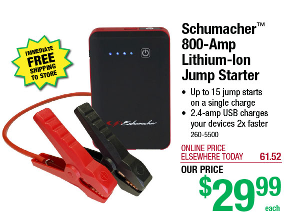 Schumacher™ 800-Amp Lithium-Ion Jump Starter