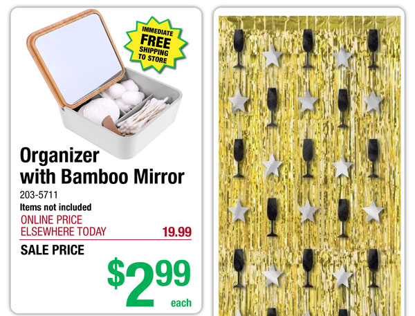 Organizer with Bamboo Mirror - ONLY $2.99!