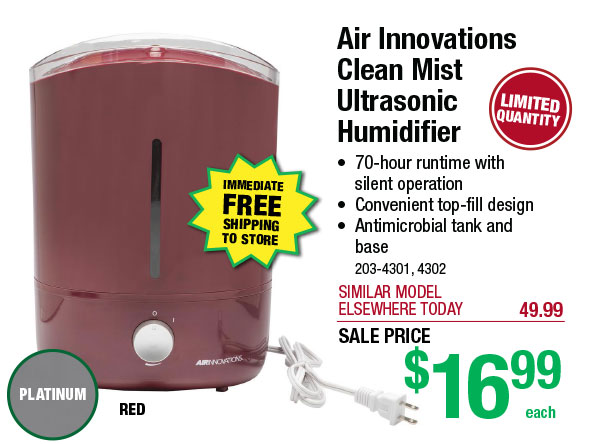 Air Innovations Clean Mist Ultrasonic Humidifier