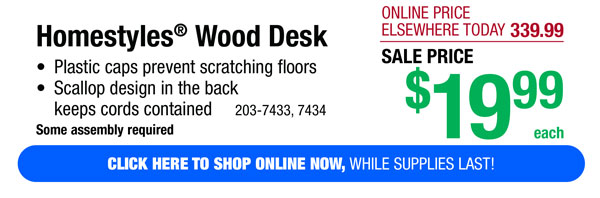 Homestyles® Wood Desk - ONLY $19.99!