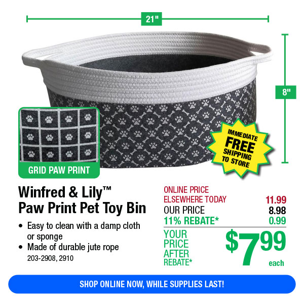 Winfred & Lily™ Paw Print Pet Toy Bin