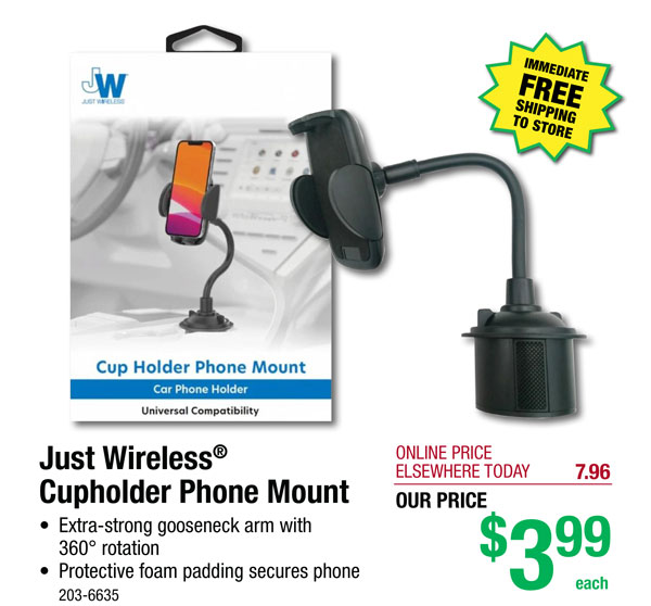 Just Wireless® Cupholder Phone Mount