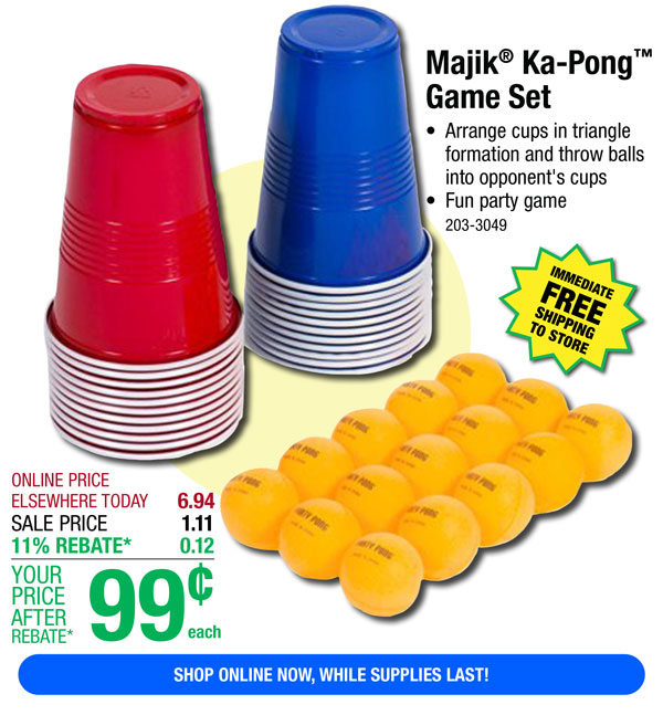 Majik® Ka-Pong™ Game Set -ONLY 99¢ After Rebate*!