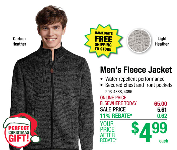 Men's Fleece Jacket - Free Shipping To Store!