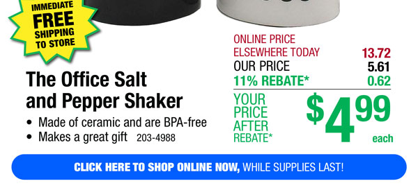 The Office Salt and Pepper Shaker  -ONLY $4.99 After Rebate*!