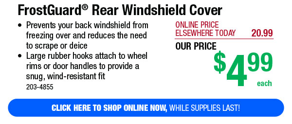 FrostGuard® Rear Windshield Cover - Free Shipping To Store!