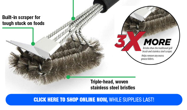 Farberware Barbecue Triple-Head Cleaning Brush - Free Shipping To Store!