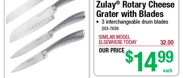 Zulay® Rotary Cheese Grater with Blades