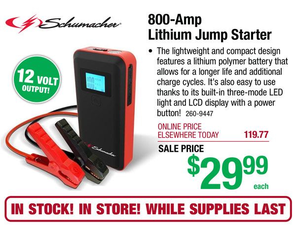 800-Amp Lithium Jump Starter