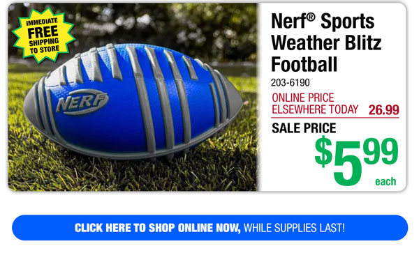 Nerf® Sports Weather Blitz Football - ONLY $5.99!