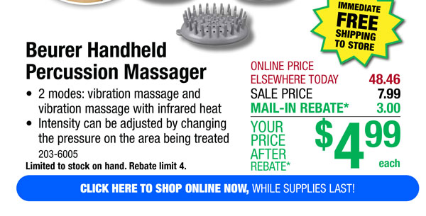 Beurer Handheld Percussion Massager - ONLY $4.99 After Rebate*!