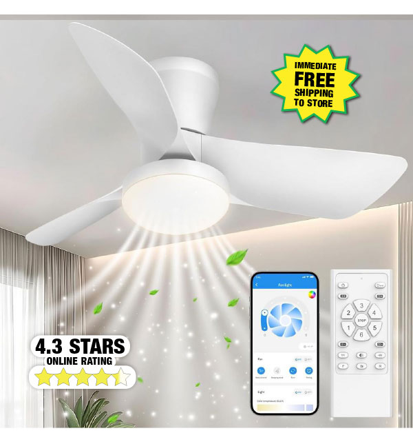 30" LED Ceiling Fan with Remote