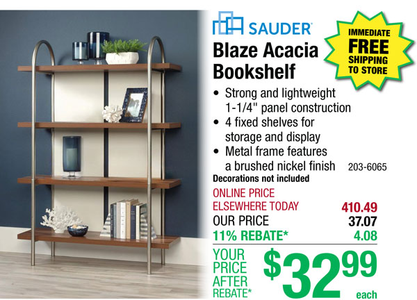 Sauder® Blaze Acacia  Bookshelf - Free Shipping To Store!